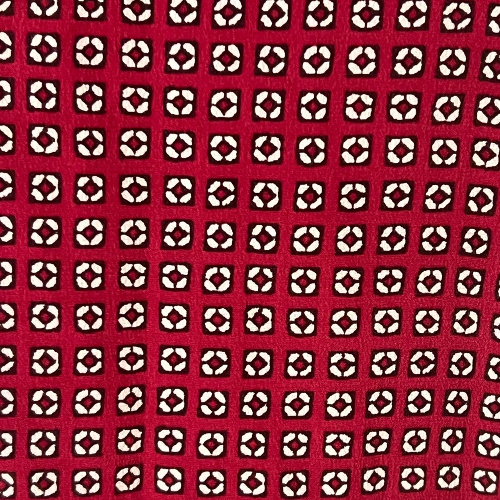 Madewell Silk Ascot Tile Maroon Red white short sleeve Drop Waist dress | Size 0 - Picture 10 of 14